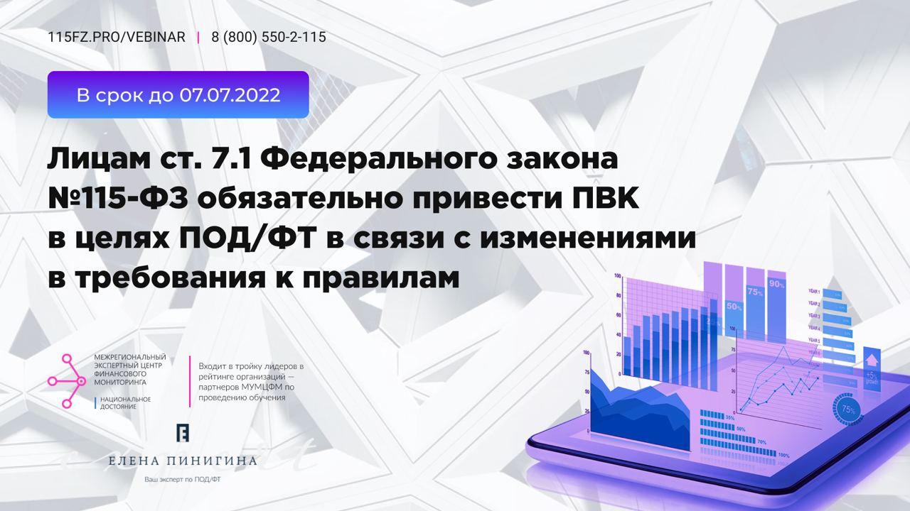 С 07.06.2022 вступили в силу новые требования к правилам внутреннего контроля в целях ПОД/ФТ/ФРОМУ для субъектов ст. 7.1 Федерального закона №115-ФЗ 
